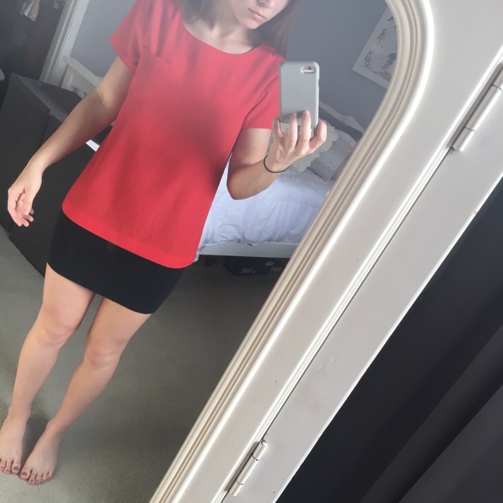Red J crew blouse